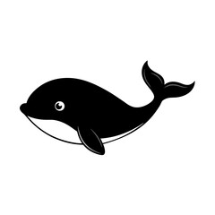 Whale cartoon vector silhouette