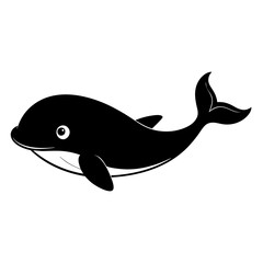 Whale cartoon vector silhouette