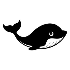 Whale cartoon vector silhouette