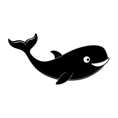 Whale cartoon vector silhouette