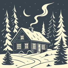 Obraz premium winter landscape with houses