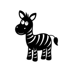 Fototapeta premium Zebra cartoon vector silhouette