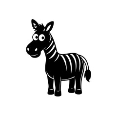 Zebra cartoon vector silhouette