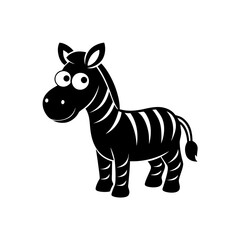 Zebra cartoon vector silhouette