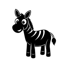 Zebra cartoon vector silhouette
