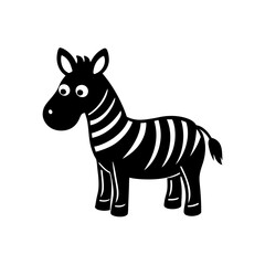 Zebra cartoon vector silhouette