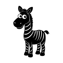 Zebra cartoon vector silhouette