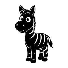 Zebra cartoon vector silhouette