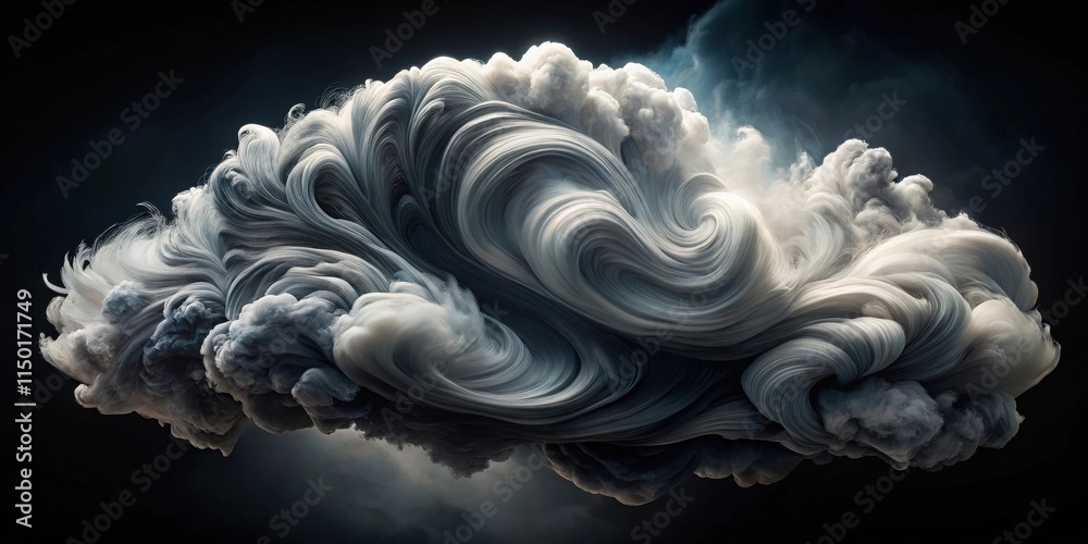 Aufkleber abstract swirling cloud formation, ethereal and dynamic, a mesmerizing display of fluid motion