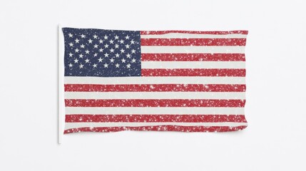 American Flag Sparkle Design - Patriotism, freedom, independence, national pride, textured fabric.