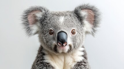 Fototapeta premium close up of koala stock photo generated ai isolated on a white backgroun