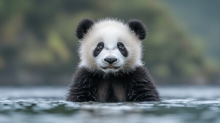 Fototapeta premium close up of panda stock photo generated ai isolated on a white backgroun