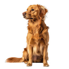 Angled view full body shot of an extremely perfect looking single Golden Eagle animal isolated on a white transparent background