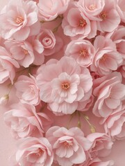 Fototapeta premium Delicate blush pink floral wallpaper with subtle texture, background,wall