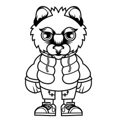Mascot character design cartoon of ferret outline