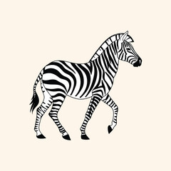 Abstract illustration featuring two monochrome zebra silhouettes vector