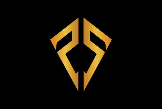 FSS ,SSF triangle logo design, S, SS, PS, creative logo vector with black background