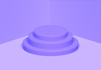 Podium display Empty room purple product design square stage minimal scene, Display plinths. Stand. red color. 3d Render