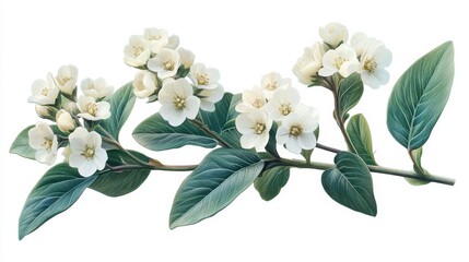 Obraz premium illustration of a alyssum maritimum isolated on a white background alyssum maritimum