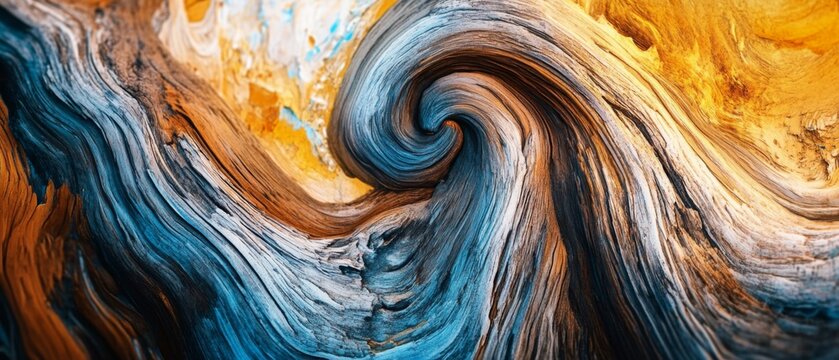 Closeup abstract tree stump or nature pattern color background.exotic wallpaper in painting style.wavy wave art shape
