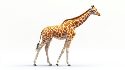 Fototapeta premium illustration of a giraffe isolated on a white background giraffe