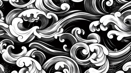 Fototapeta premium seamless pattern white waves