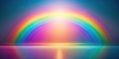 Obraz premium Serene Rainbow Arc Over a Calm, Reflective Surface