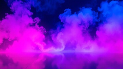 Vibrant Purple and Blue Smoke Clouds Fill a Modern Space background
