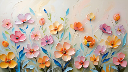 Title: A Vibrant and Delicate Floral Piece

