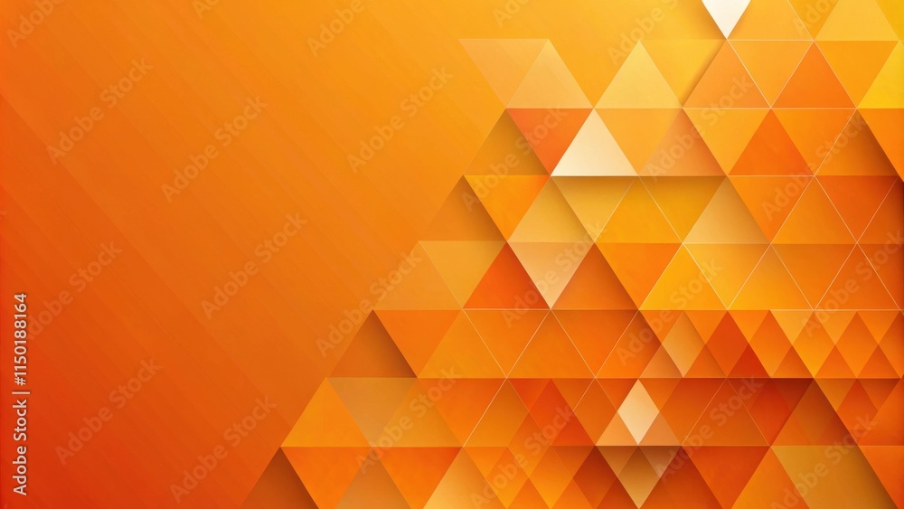 Poster Abstract Orange and Yellow Triangular Geometric Pattern Background