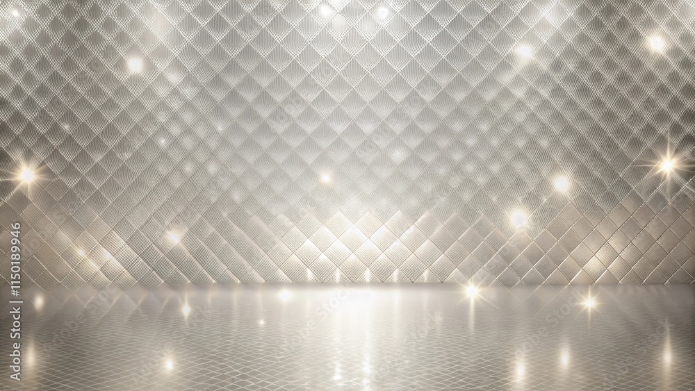 Poster elegant diamond patterned wall and floor with glimmering lights