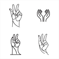 Obraz premium Set of hands, different hands icons. Vector eps illustration on a white background 