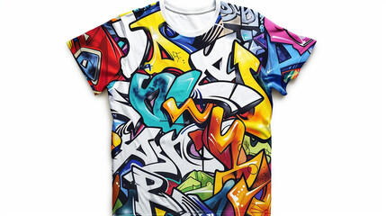 Vibrant Graffiti Art T Shirt for Men on white background.PNG