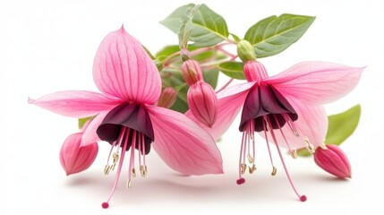 photo of a fuchsia flower isolated on a white background fuchsia