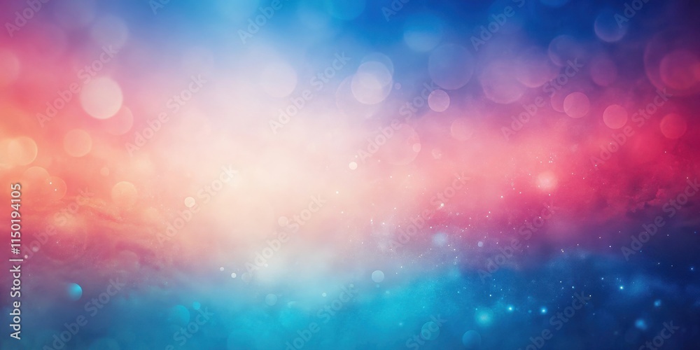 Poster Abstract Pink and Blue Bokeh Background with Sparkling Lights and Glowing Texture