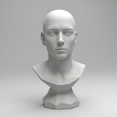 Elegant White Bust--Ideal for art, design, and classical-themed projects, providing a clean and sophisticated visual.