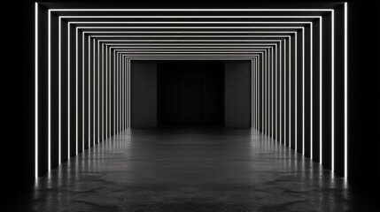 Fototapeta premium Architectural Design of an Illuminated Minimalist Passageway A Creative View
