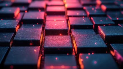 Obraz premium rendering of futuristic surface with squar