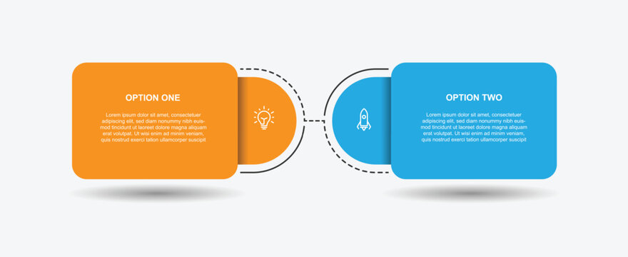 2 step table infographic template can be used for workflow, business information and web graphic design 