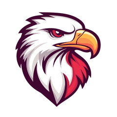 Eagle mascot logo vector illustration on isolated white background
