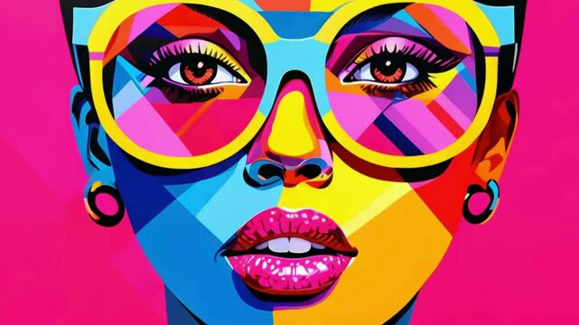 Blurred Person in Colorful Background

