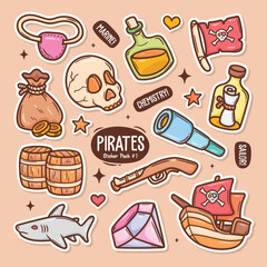 Whimsical Pirate Doodles with Nautical Charm
