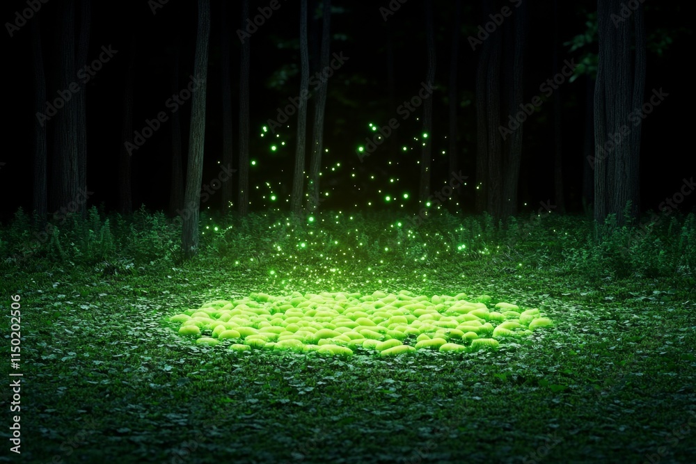 Poster a magical plate of glowing gnocchi surrounded by floating herbs and sparkling sauce, set in a mystic