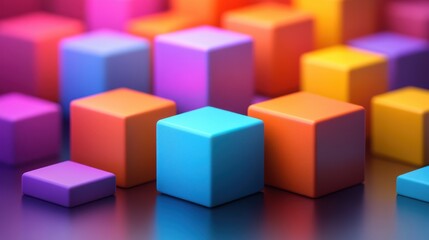 Obraz premium illustration of 3d cubes with arro