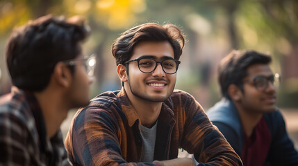 Fototapeta premium portrait of a group of friends, smile and happy