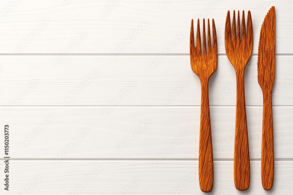 Aufkleber a minimalist 2d design of gnocchi and a fork on a plain white background, accented with clean, bold 