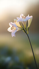 Obraz premium A stunning close-up of beautiful Alstroemerias flowers bathed in gentle morning light. Created with generative AI