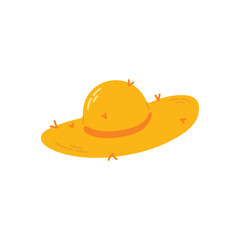 Summer hat flat icon. Isolated on white background. Vector illustration.