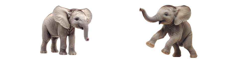 Obraz premium Two baby elephants standing next to each other