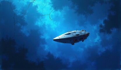 Obraz premium spaceship in the sky space ship